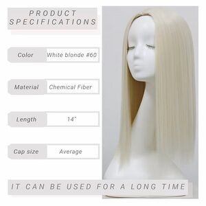 White Blonde Long Straight Wig